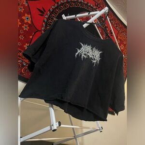 Mary Wyatt Cropped Requiem Cut-Off Tee